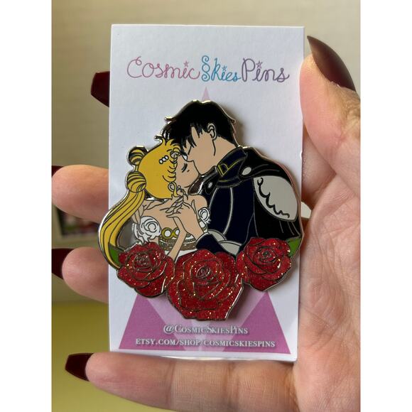 Sailor Moon Pin Anime Cosmic Skies Pins Princess Serenity & Prince Endymion Kiss - Picture 6 of 9